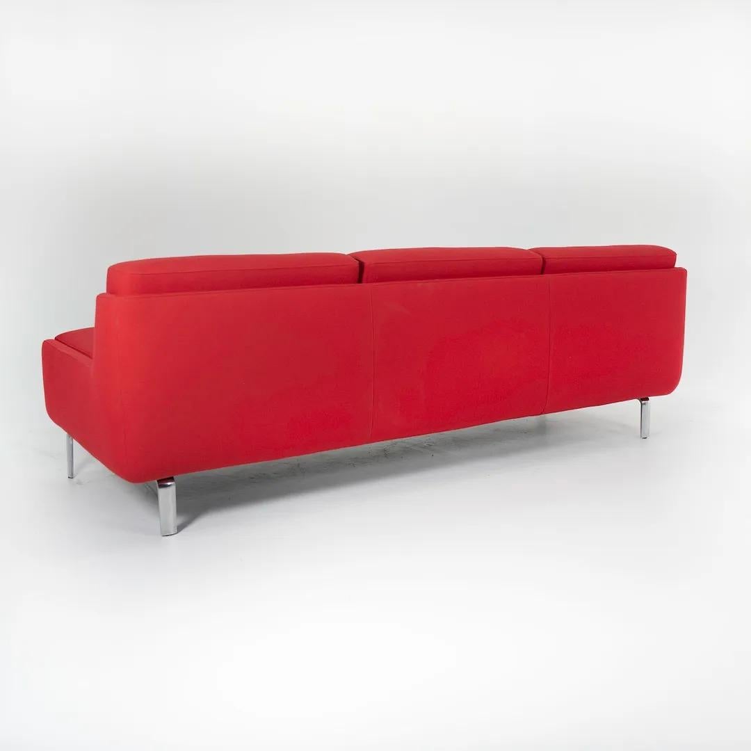 Modern 2008 Gaia Three Seat Sofa by Arik Levy for Bernhardt Design in Red Fabric For Sale