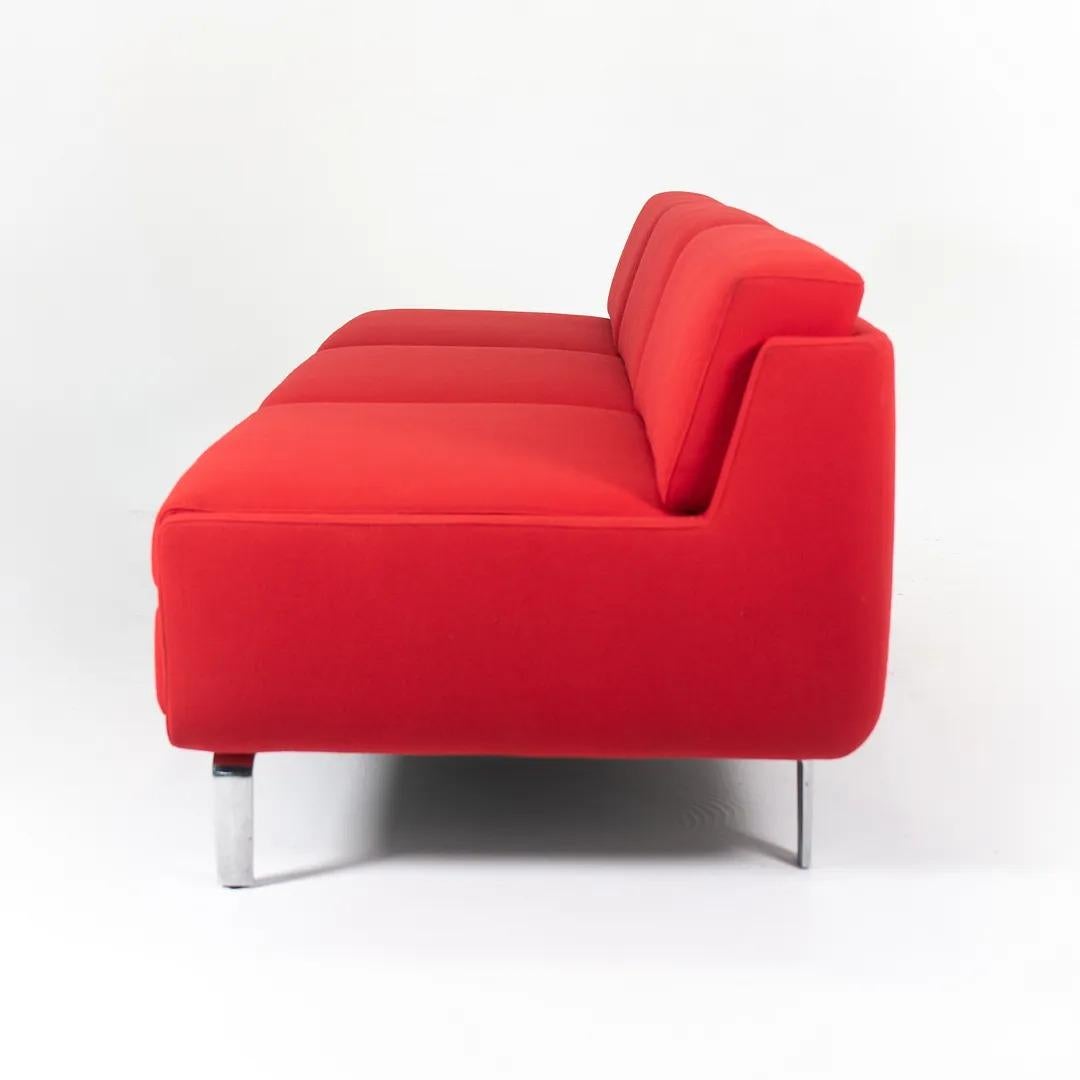Contemporary 2008 Gaia Three Seat Sofa by Arik Levy for Bernhardt Design in Red Fabric For Sale