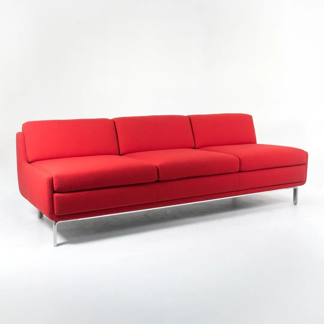 Aluminum 2008 Gaia Three Seat Sofa by Arik Levy for Bernhardt Design in Red Fabric For Sale