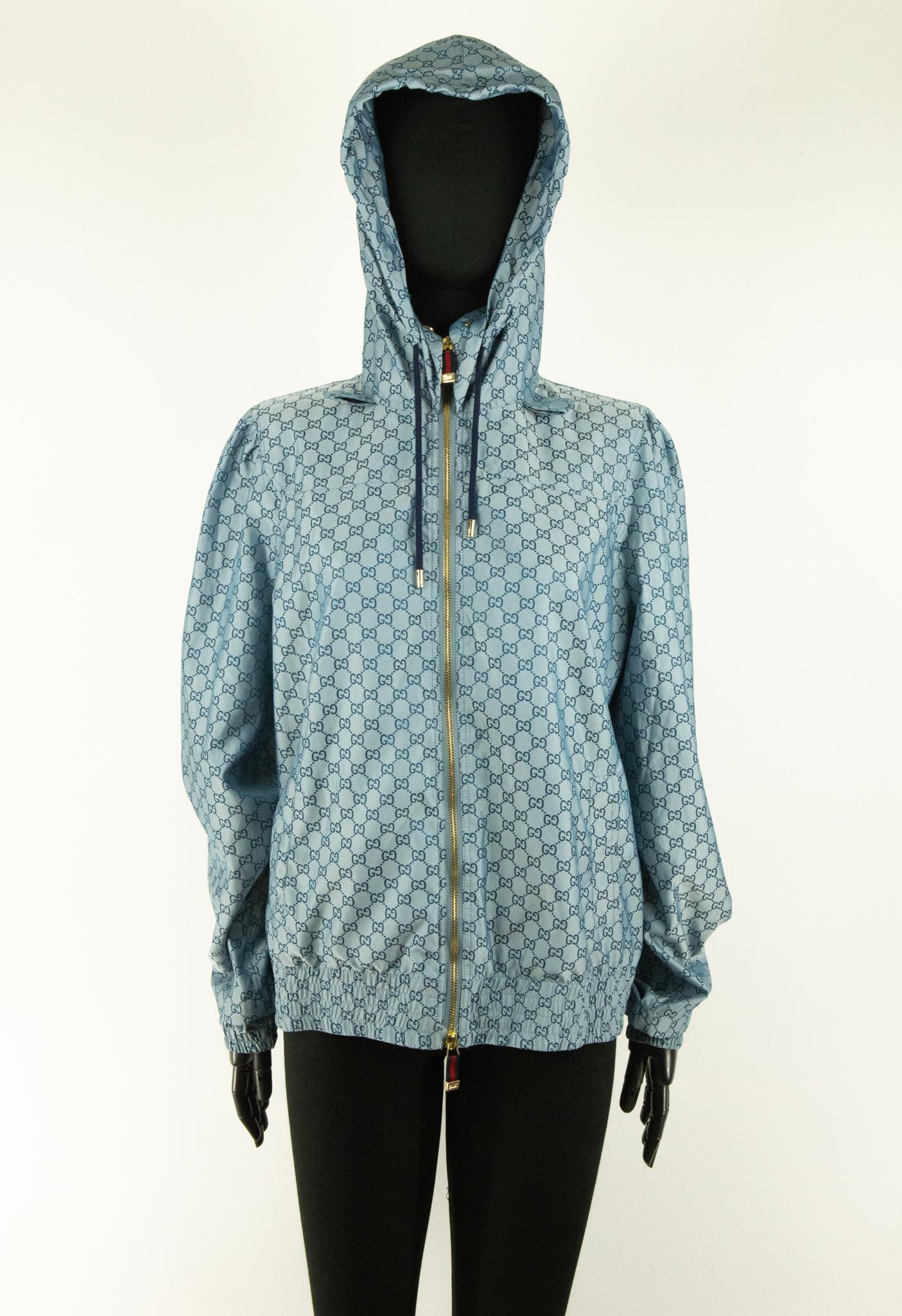 2008 Gucci Light Blue Monogram Jacket In Good Condition In London, GB