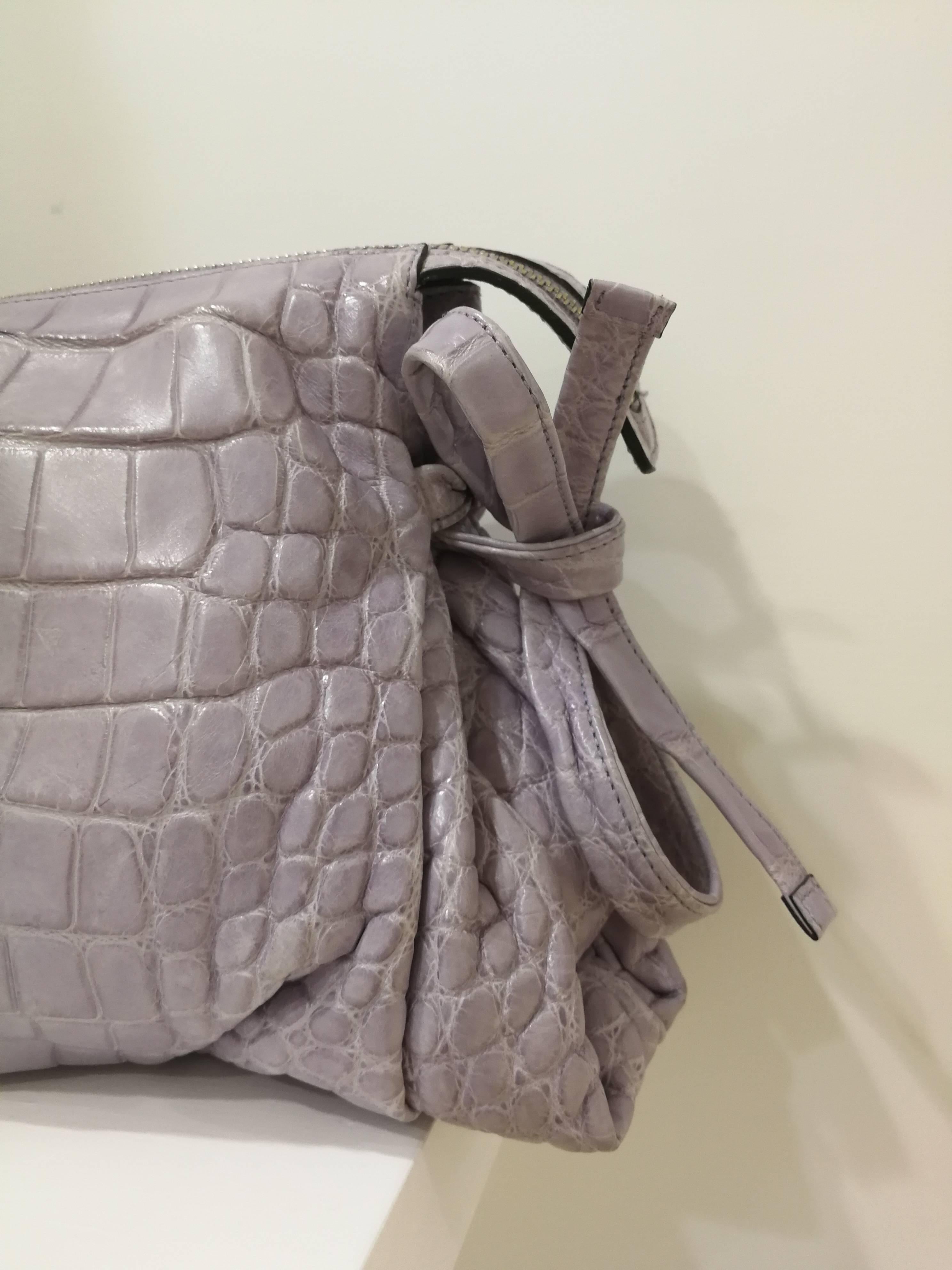 Women's or Men's 2008 Gucci unique limited edition crocodile leather hysteria lilla bag