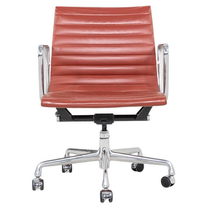 2008 Herman Miller Eames Aluminum Group Desk Chair in Red Leather