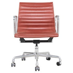 2008 Herman Miller Eames Aluminum Group Desk Chair in Red Leather