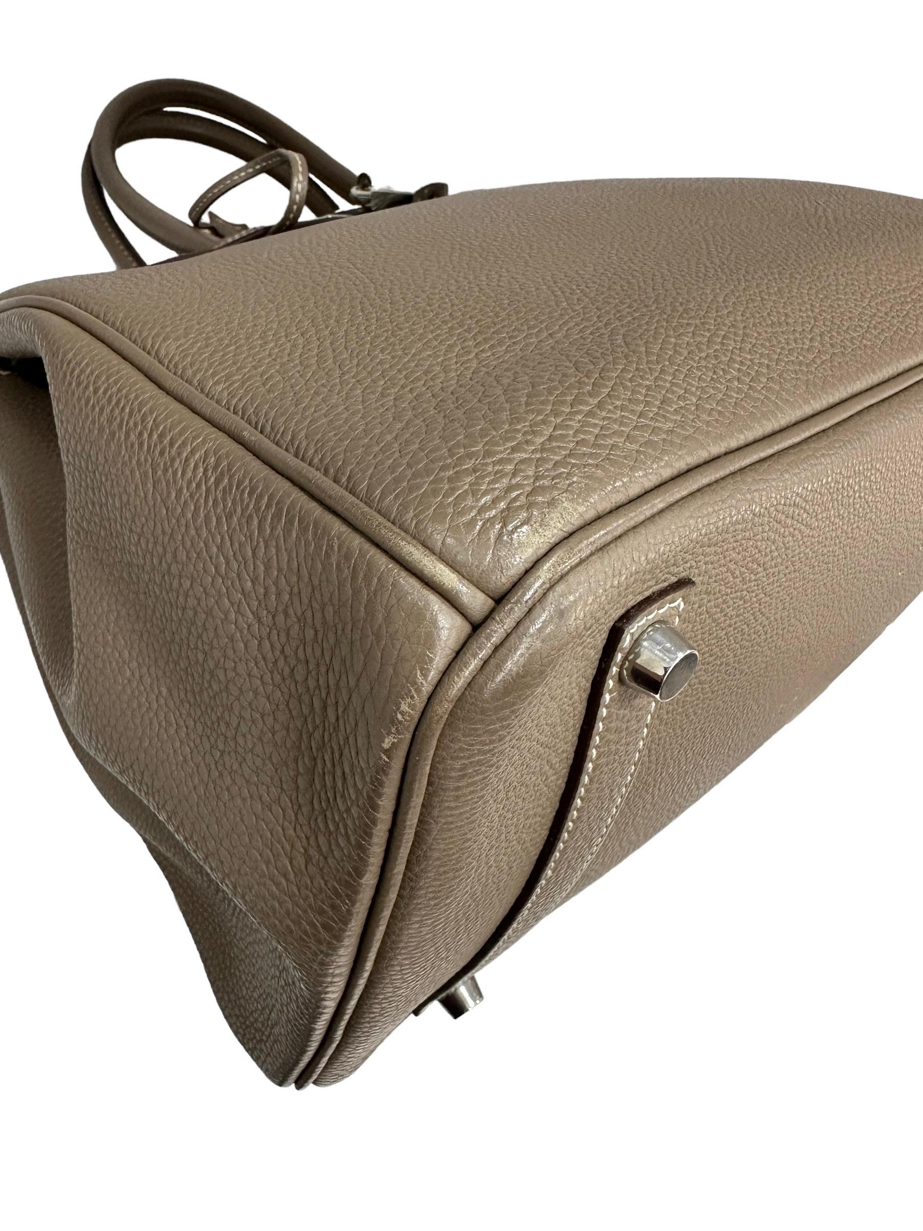 2008 Hermès Birkin 35 Togo Leather Toundra Top Handle Bag For Sale 6