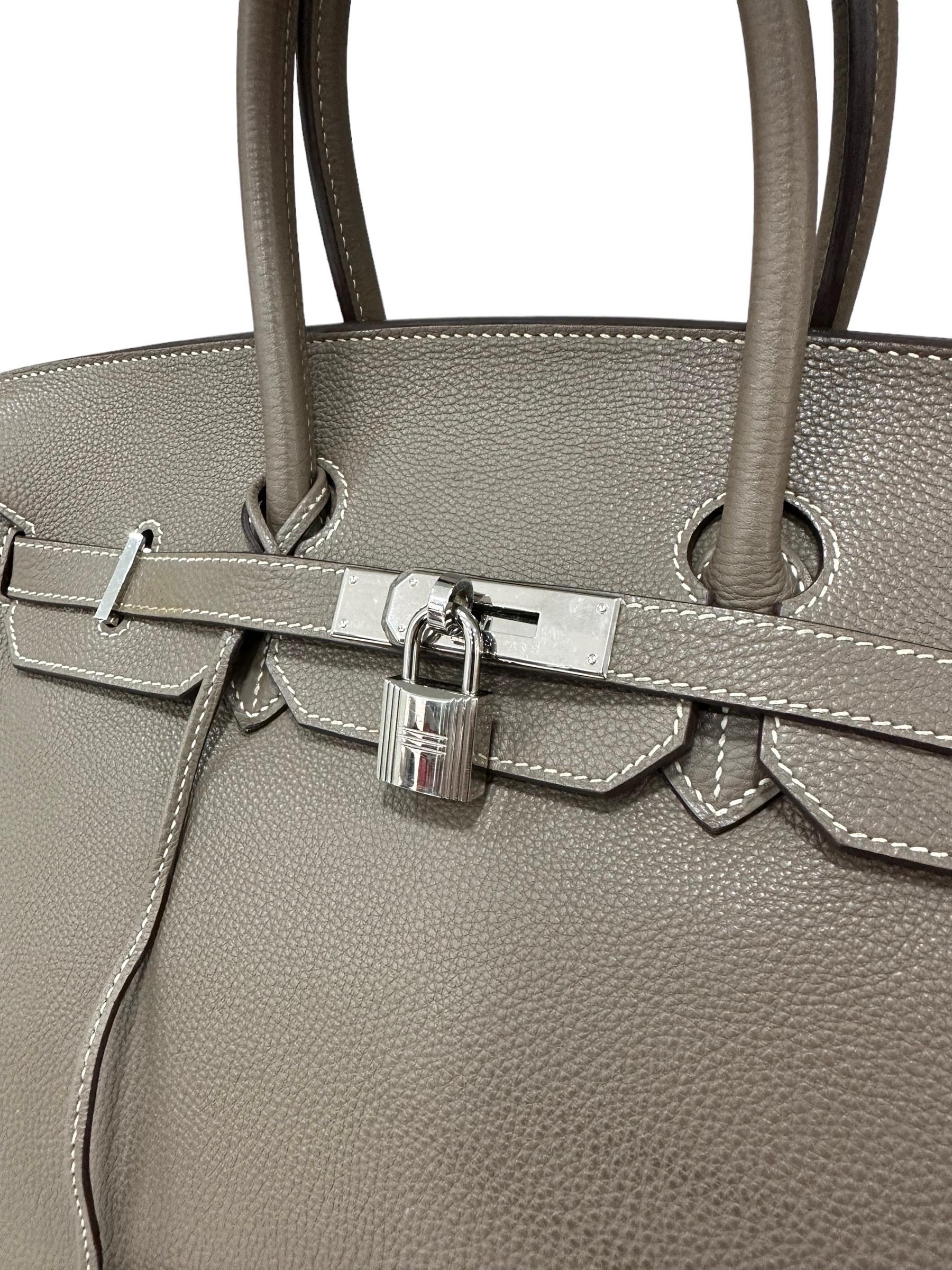 2008 Hermès Birkin 35 Togo Leather Toundra Top Handle Bag en vente 10