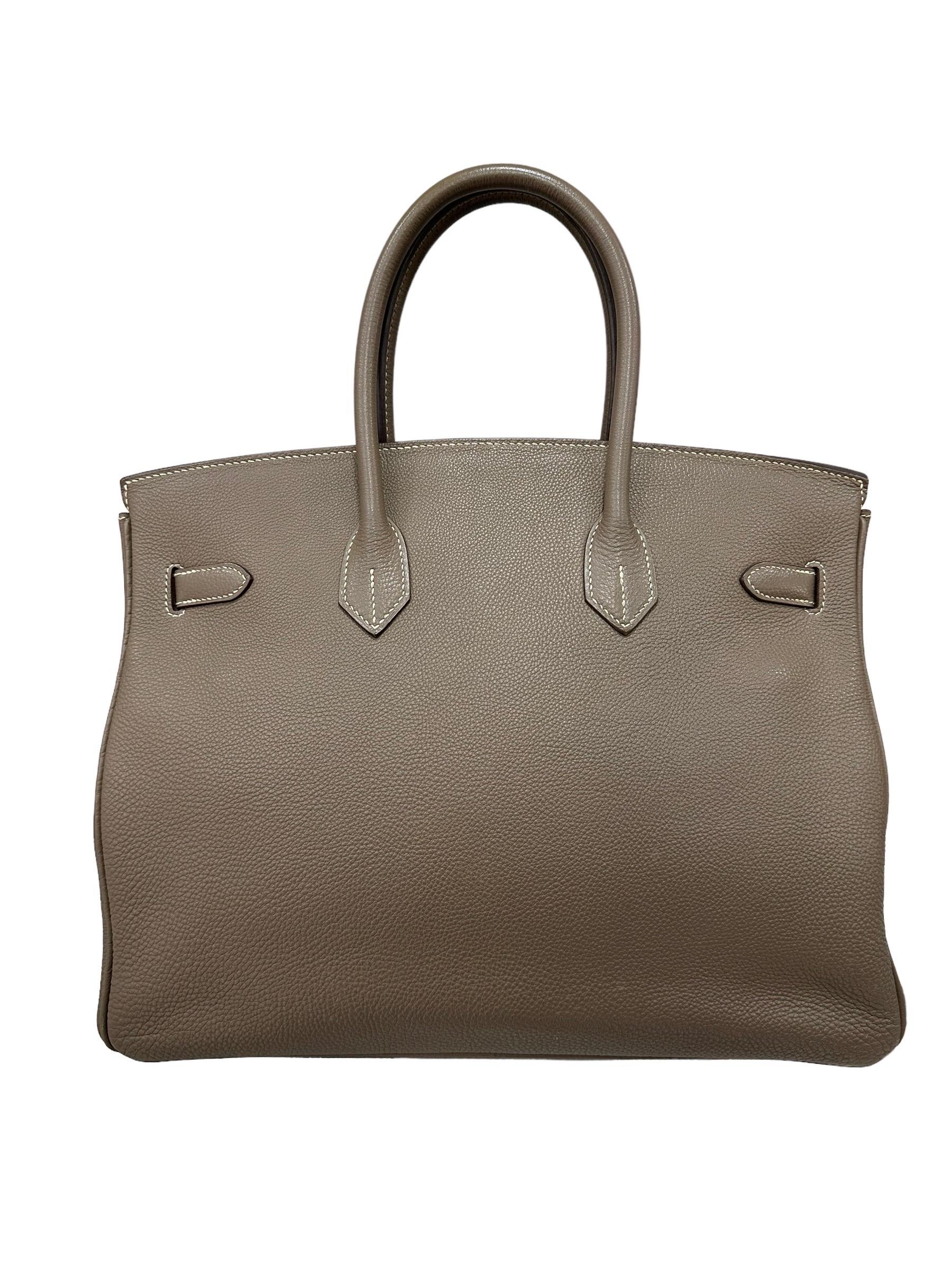 2008 Hermès Birkin 35 Togo Leather Toundra Top Handle Bag Pour femmes en vente