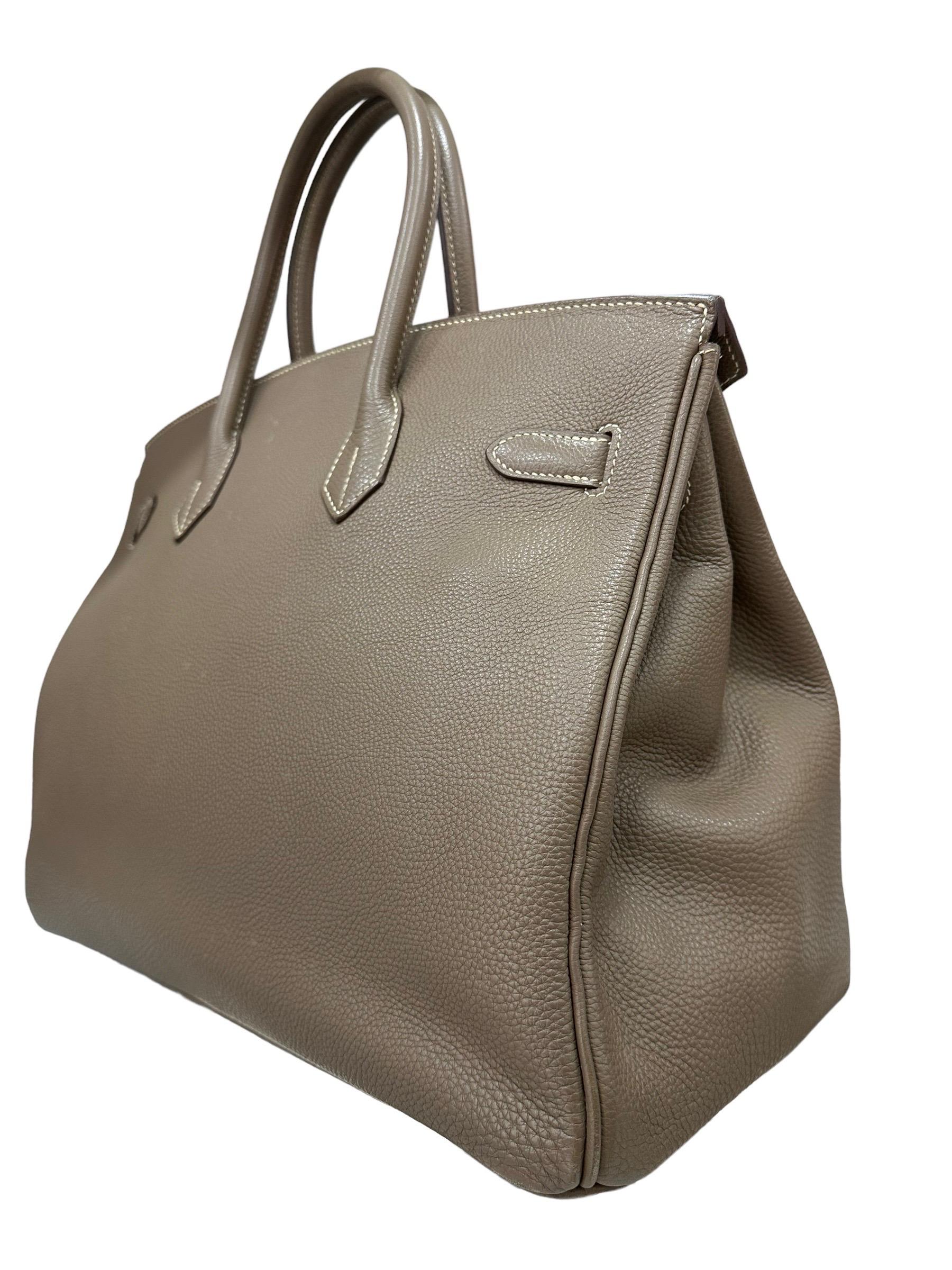 2008 Hermès Birkin 35 Togo Leather Toundra Top Handle Bag In Good Condition For Sale In Torre Del Greco, IT