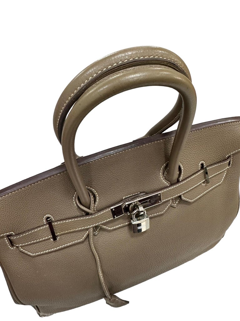 Hermès Birkin 35 handbag in Togo leather in Taupe color and Silver