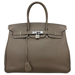 2008 Hermès Birkin 35 Toundra de piel de Togo Bolso de asa superior