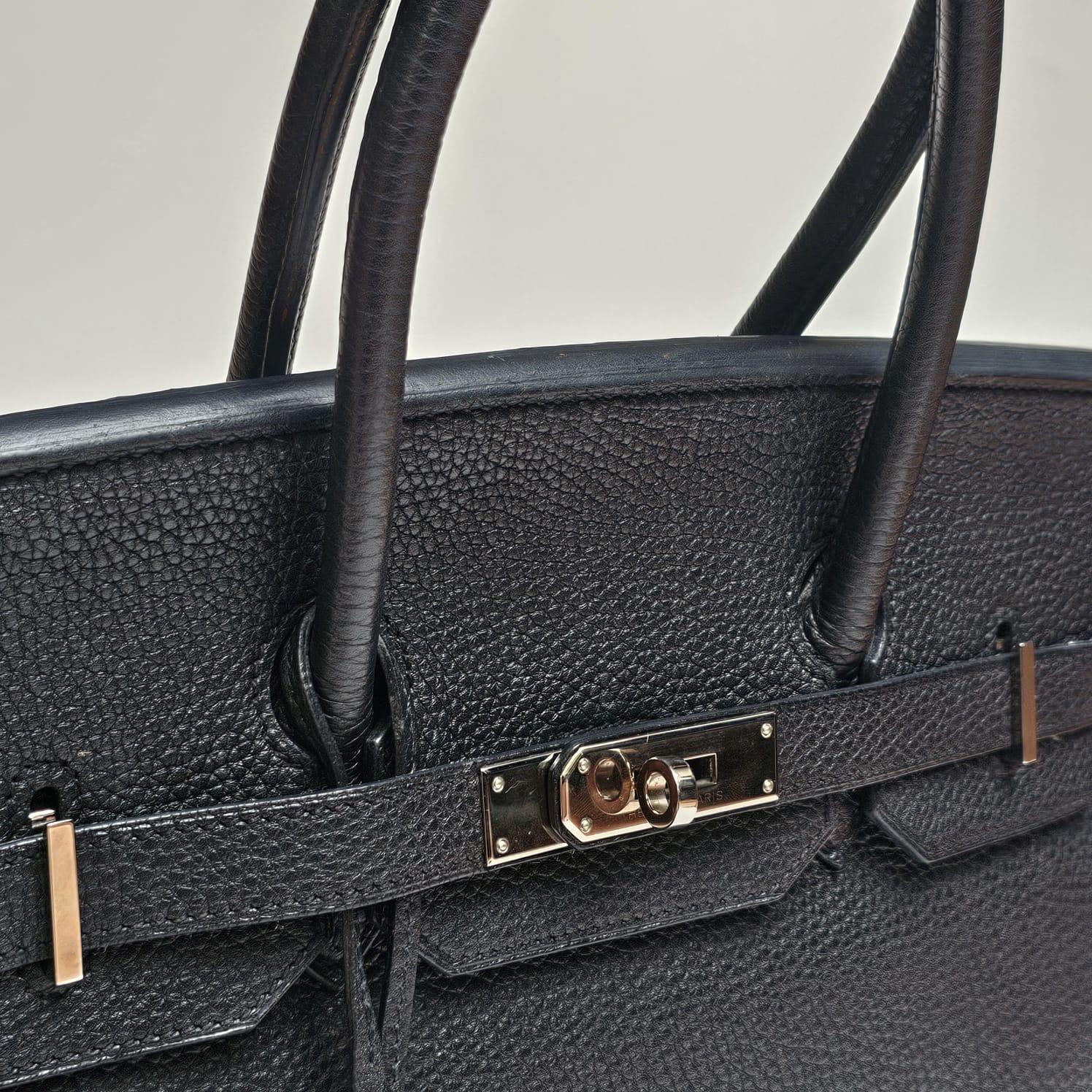 2008 Hermes Black Togo Leather Birkin 35 Bag 6