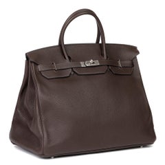 hermès 2008 Chocolat Togo Cuir Birkin 40cm Retourne