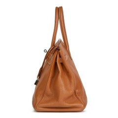 2008 Hermès  Birkin en cuir Clemence or 35cm