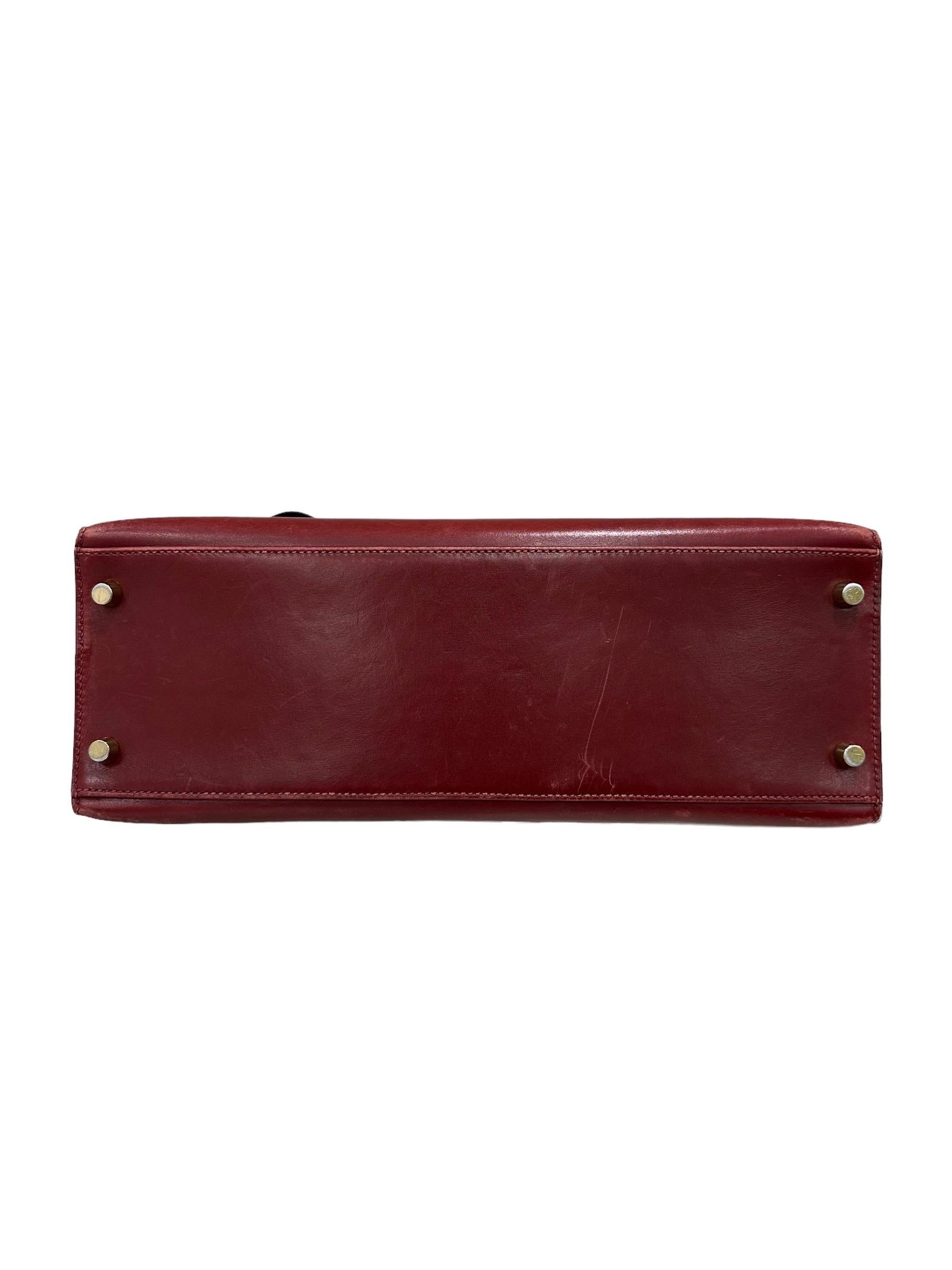 2008 Hermès Kelly 32 Box Calf Leather Rouge H Top Handle Bag 4