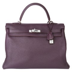 2008 Hermès Raisin Togo Leather Kelly 35cm Retourne