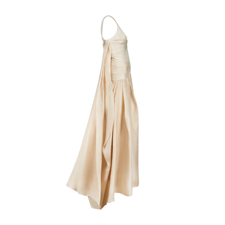 high neck draped maxi dress Géraldine White deep V-neck draped maxi dress, M / White