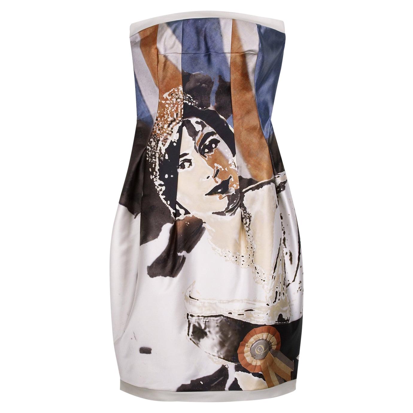 2008 ICONIC ALEXANDER MCQUEEN 'GOD SAVE THE QUEEN' DRESS Size 42