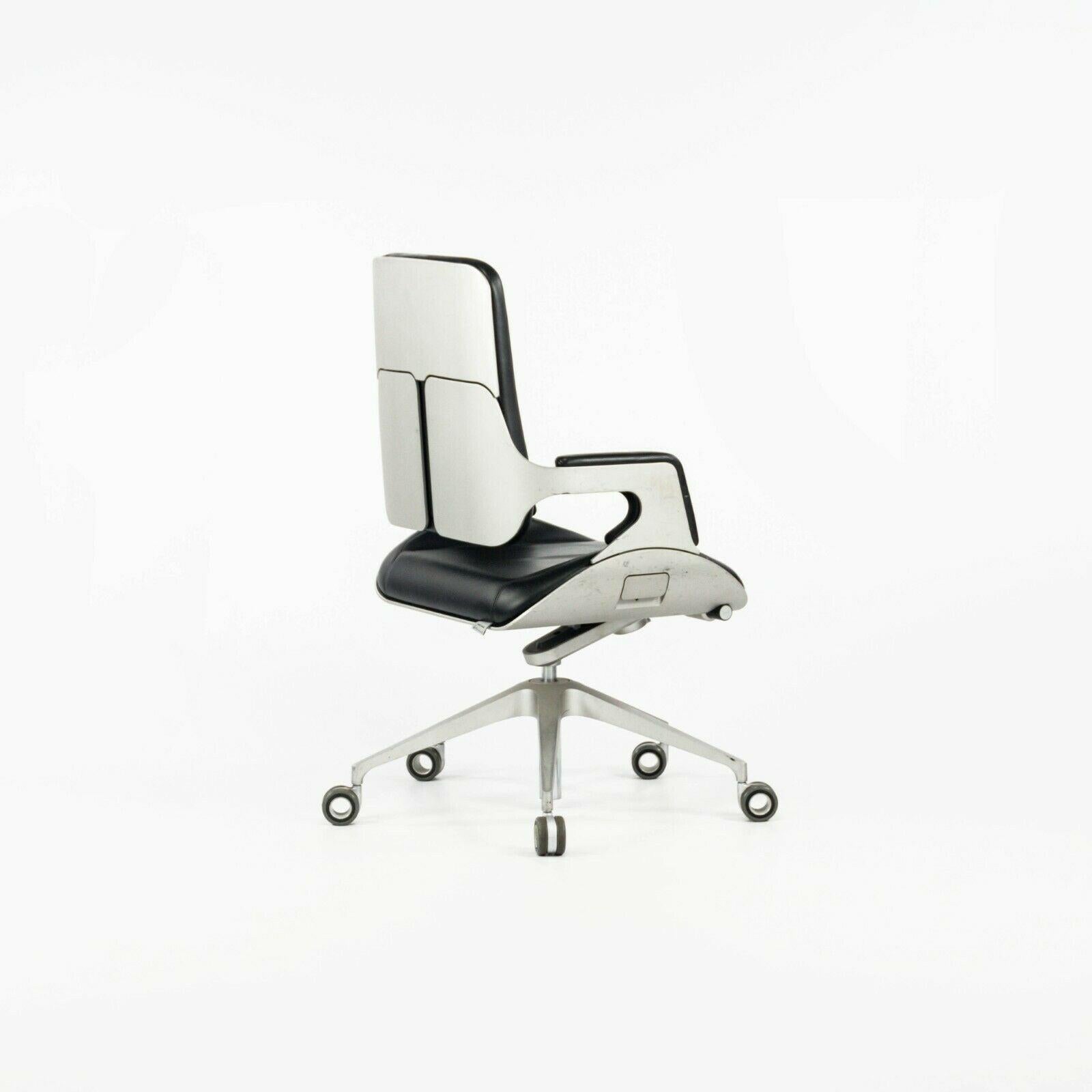 Modern 2008 Interstuhl Silver 262S Office Desk Chair in Black Leather by Hadi Teherani For Sale