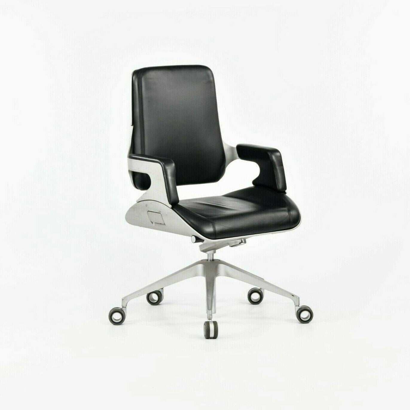 2008 Interstuhl Silver 262S Office Desk Chair in Black Leather by Hadi Teherani In Good Condition For Sale In Philadelphia, PA