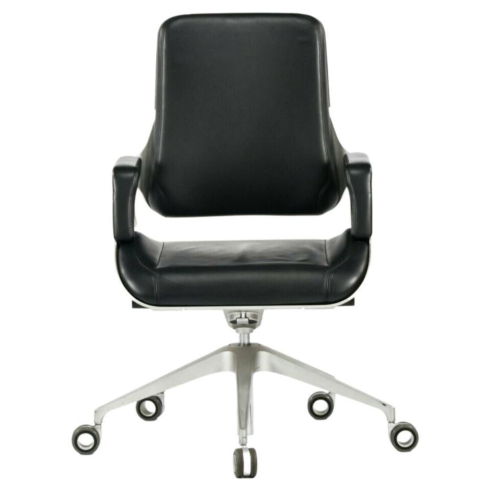 2008 Interstuhl Silver 262S Office Desk Chair in Black Leather by Hadi Teherani For Sale