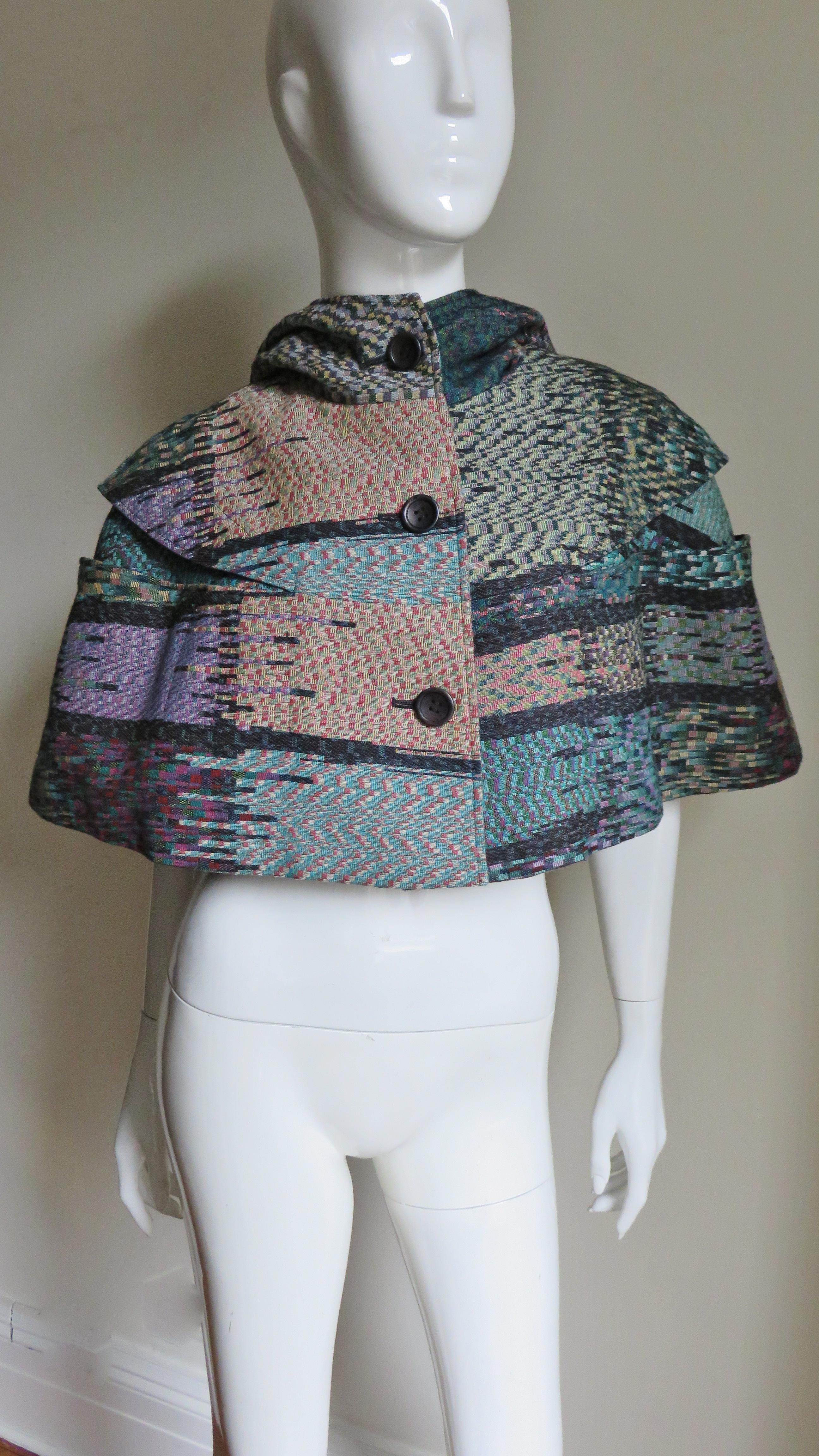 Gray Issey Miyake Caplet with Hood AD 2008