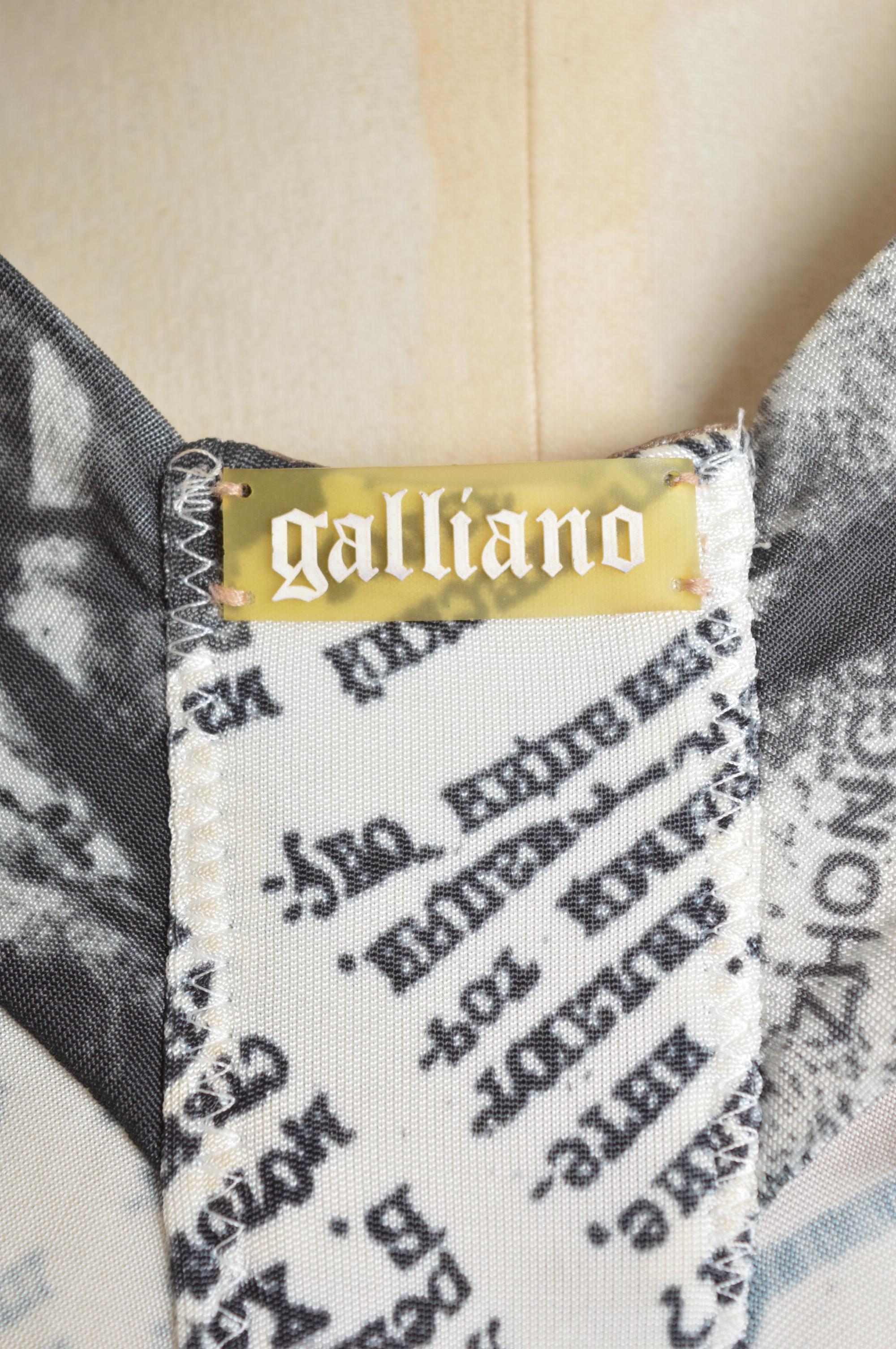 2008 John Galliano Newspaper Tabloid print fitted draped Cocktail Dress 11
