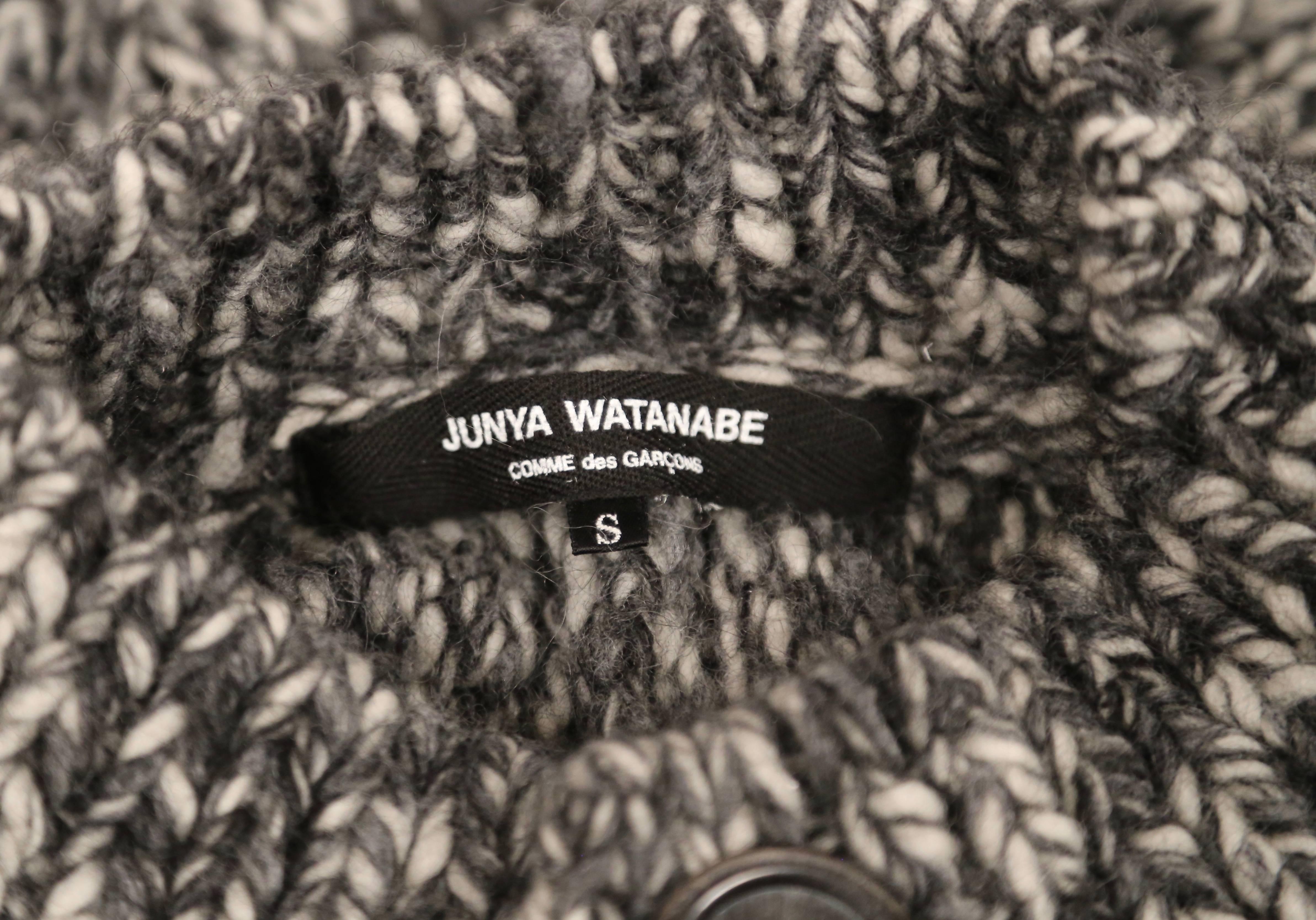 2008 JUNYA WATANABE grey marled knit poncho sweater For Sale 1