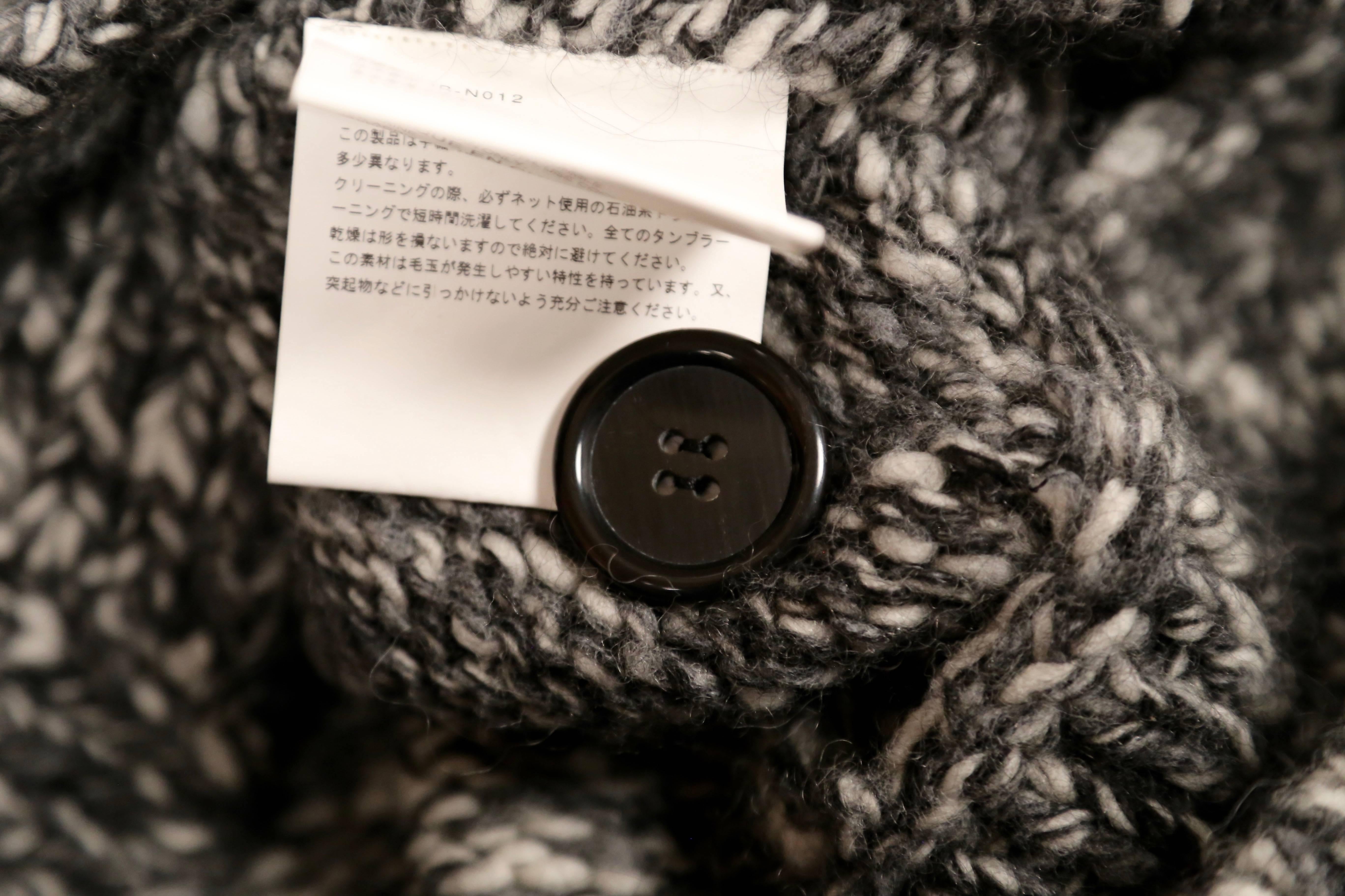 2008 JUNYA WATANABE grey marled knit poncho sweater For Sale 3