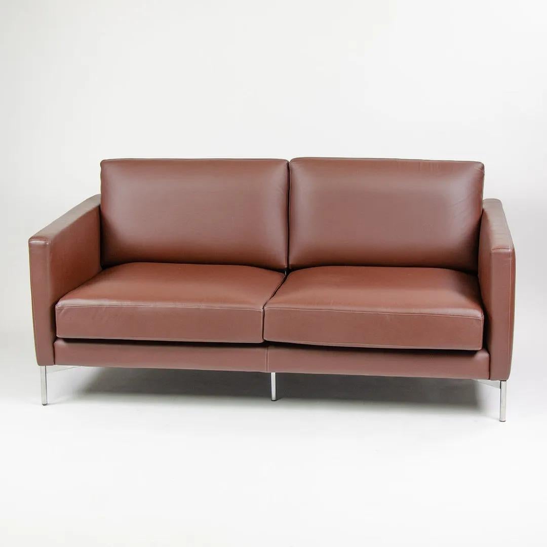 Contemporary 2008 Knoll Divina Two Seat Sofa/Settee by Piero Lissoni in Volo Leather Model 68 For Sale