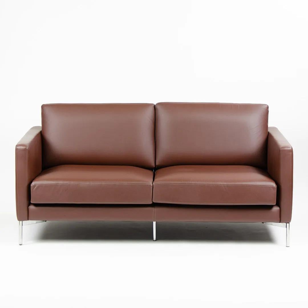 2008 Knoll Divina Zweisitzer-Sofa/Settee von Piero Lissoni aus Volo-Leder Modell 68 (Stahl) im Angebot