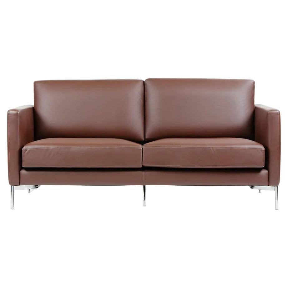2008 Knoll Divina Two Seat Sofa/Settee by Piero Lissoni in Volo Leather Model 68 For Sale