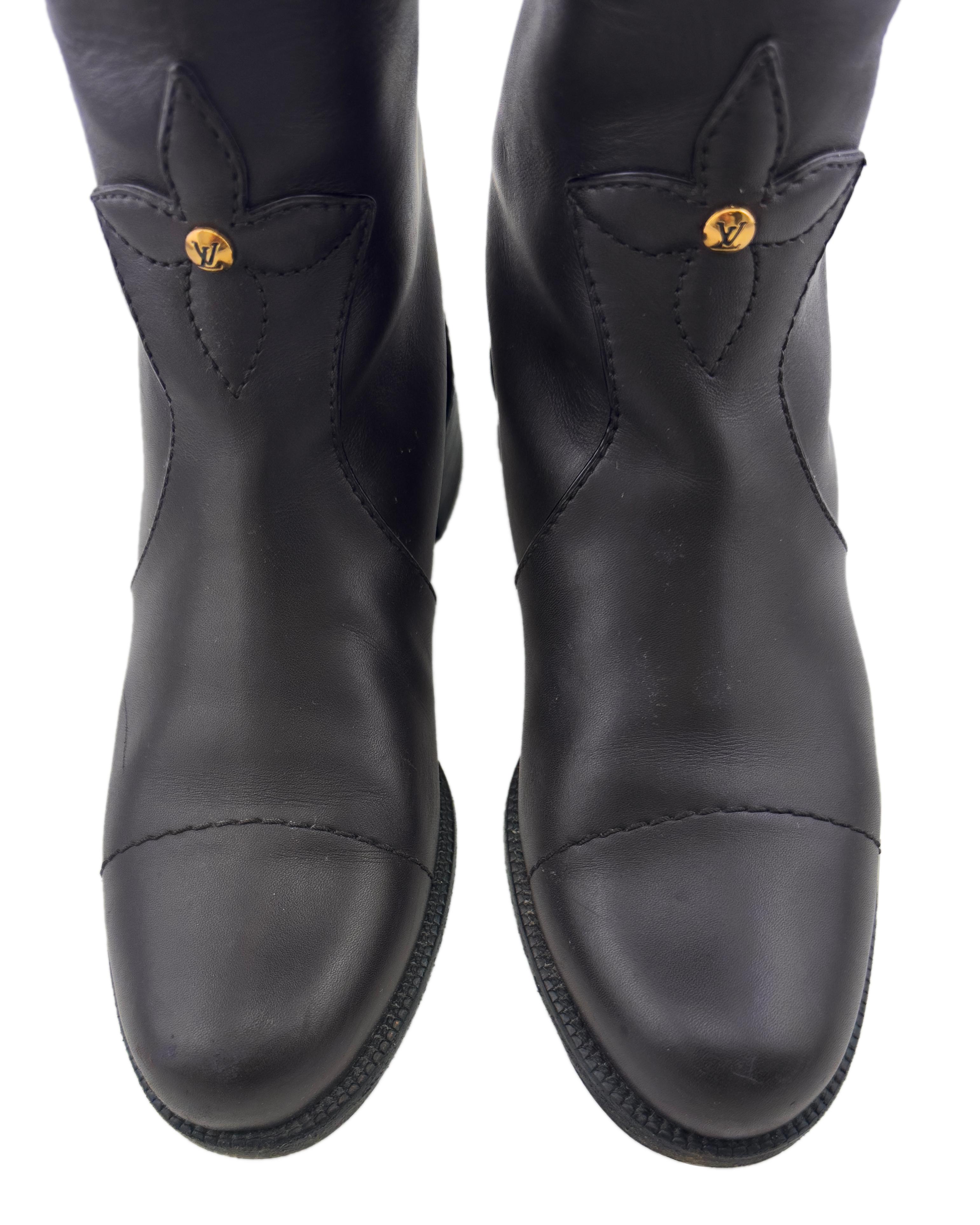 da uomo o donna 2008 Louis Vuitton Stivali al ginocchio in pelle marrone scuro 