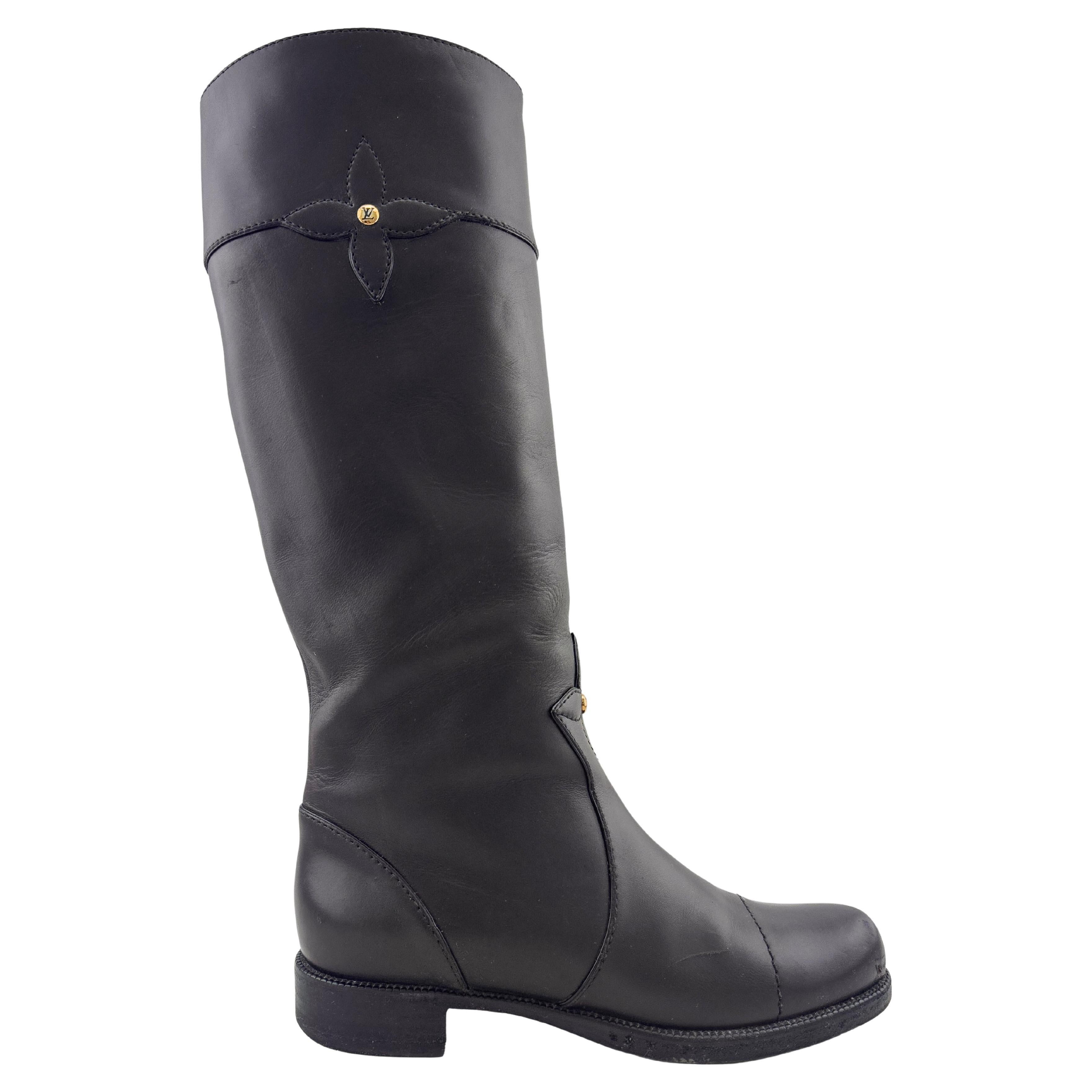 Botas de montar a la rodilla "Notting Hill" 2008 Louis Vuitton de cuero marrón oscuro