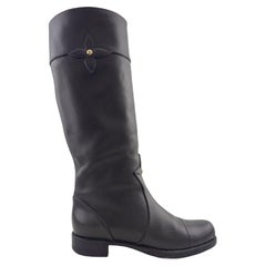2008 Louis Vuitton Dark Brown Leather 'Notting Hill' Knee High Riding Boots