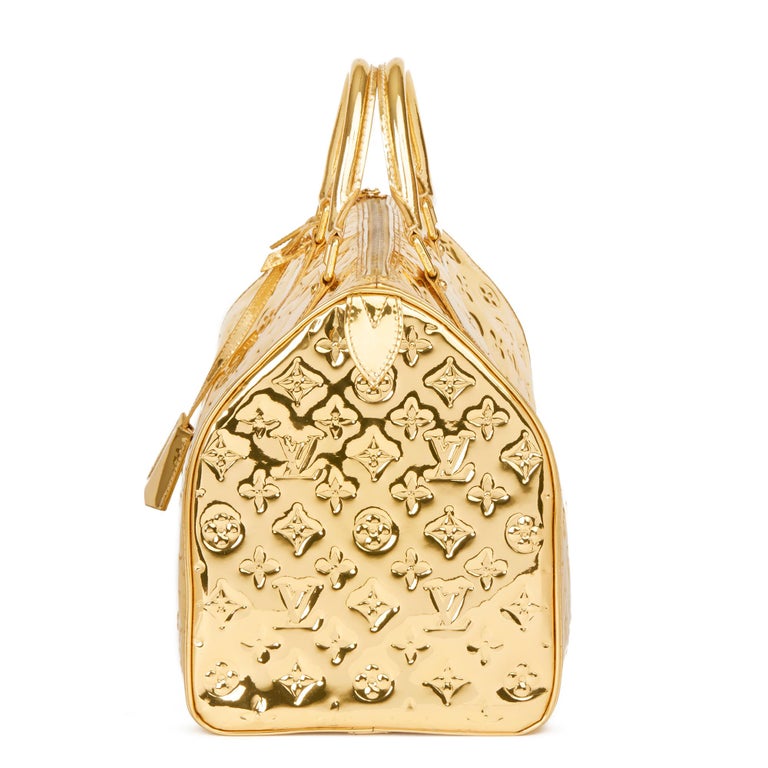 Louis Vuitton Metallic Silver Monogram Miroir Speedy 35 Bag – The Closet