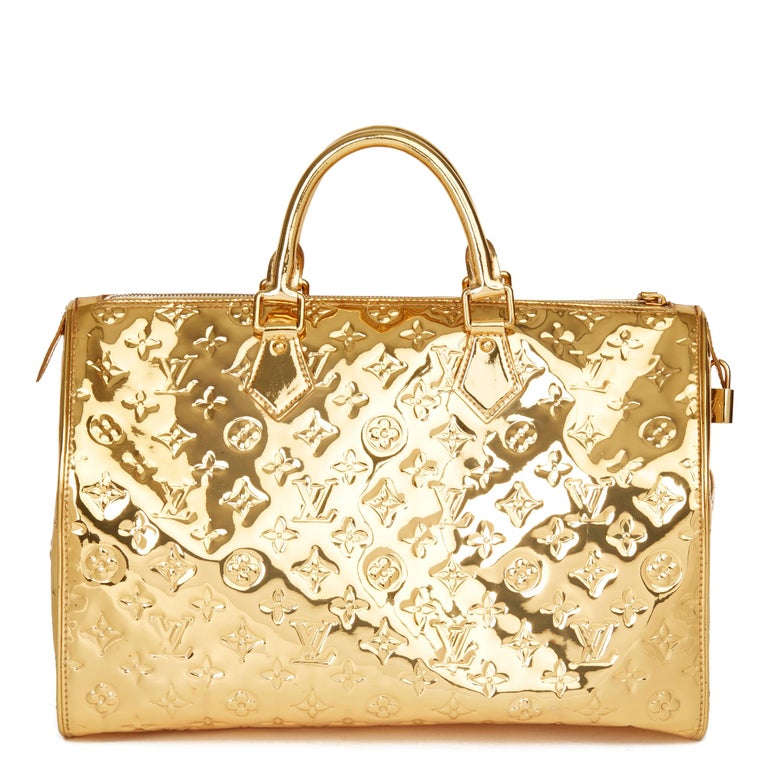 Louis Vuitton Limited Edition Gold Monogram Miroir Speedy 35 Bag - Yoogi's  Closet