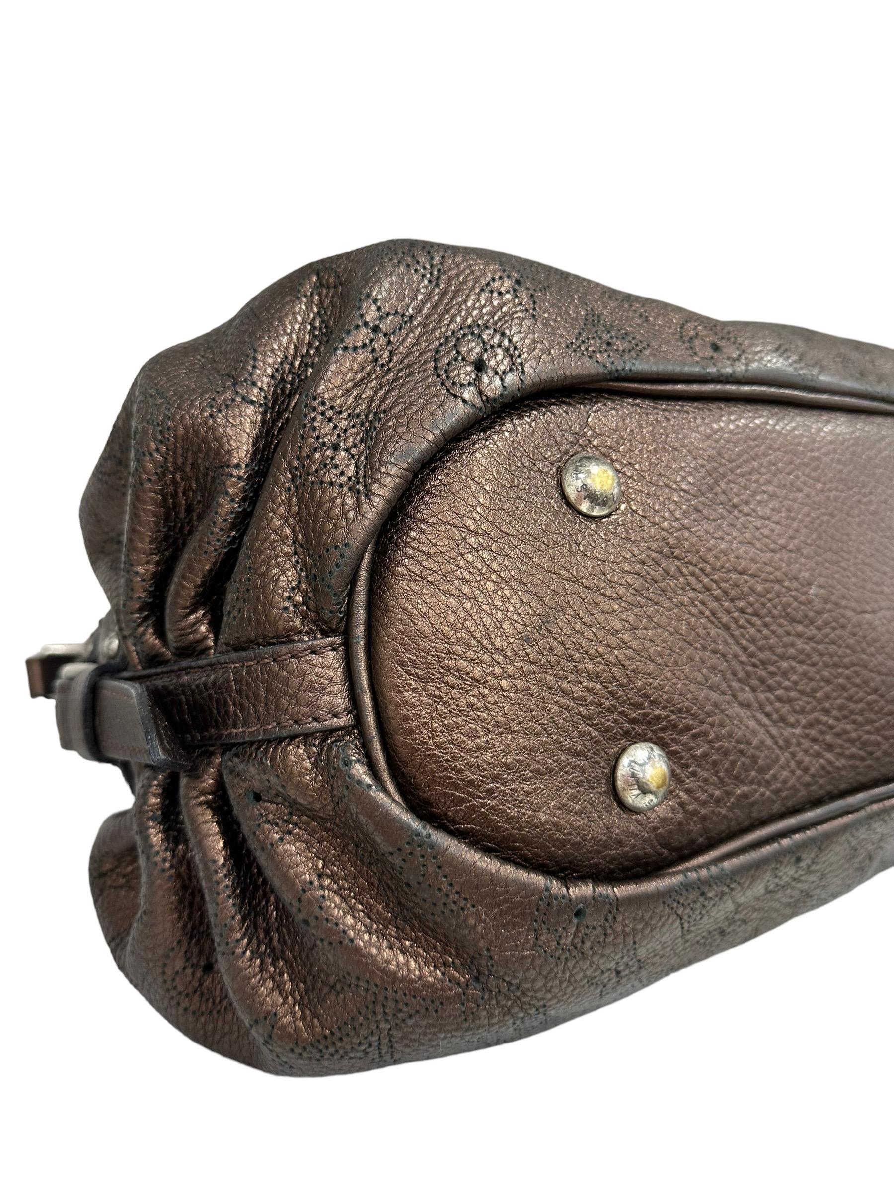 2008 Louis Vuitton Mahina XS Metallic Bronze Monogram Shoulder Bag For Sale 4