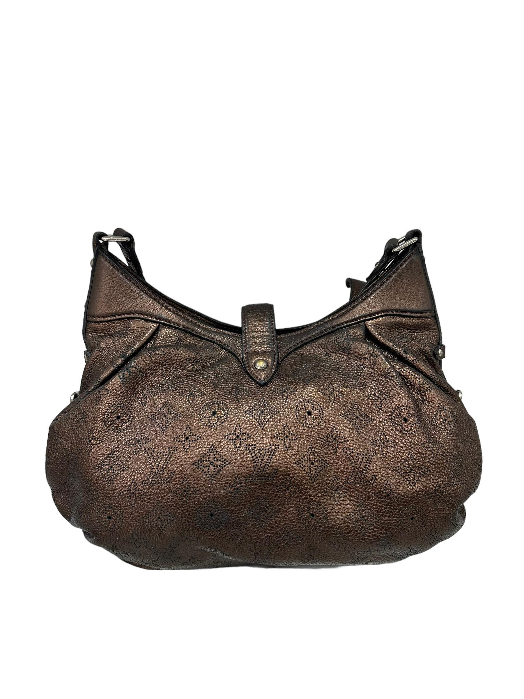 Women's 2008 Louis Vuitton Mahina XS Metallic Bronze Monogram Shoulder Bag For Sale