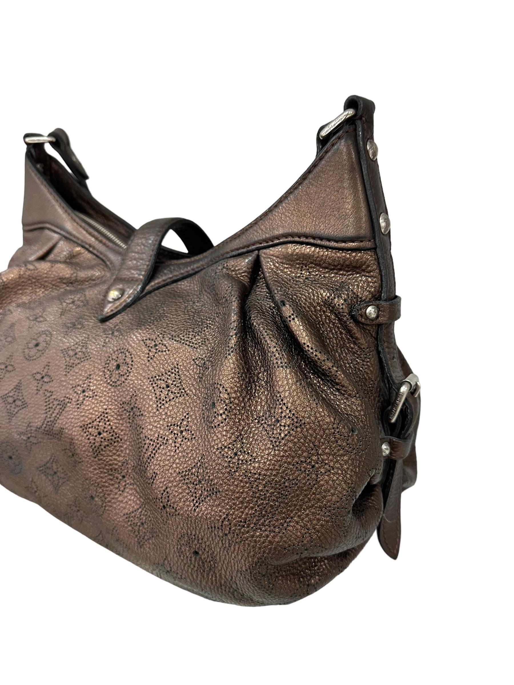 2008 Louis Vuitton Mahina XS Metallic Bronze Monogram Shoulder Bag For Sale 3