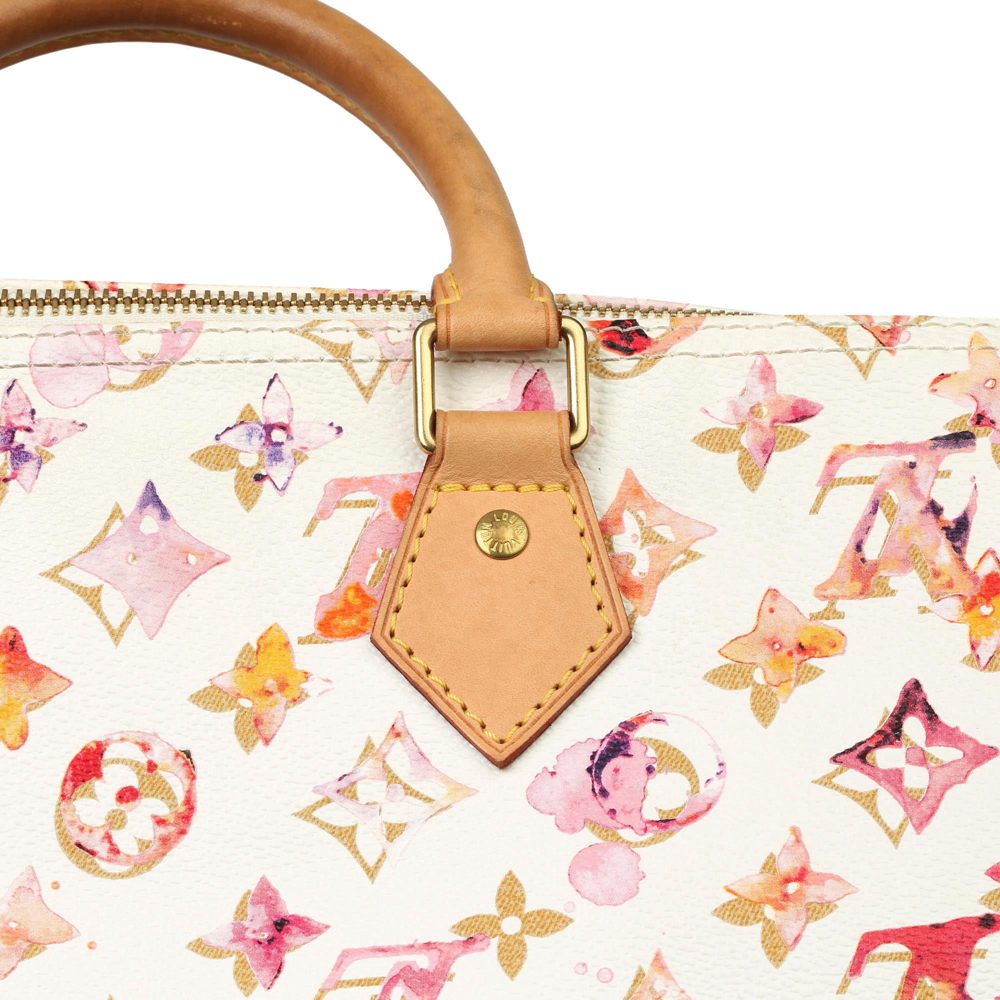 Women's or Men's 2008 Louis Vuitton Monogram Watercolor Aquarelle Canvas Richard Prince Speedy 35