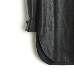 2008 Maison Martin Margiela 4 Vestido camisero de cuero negro tunique FR38