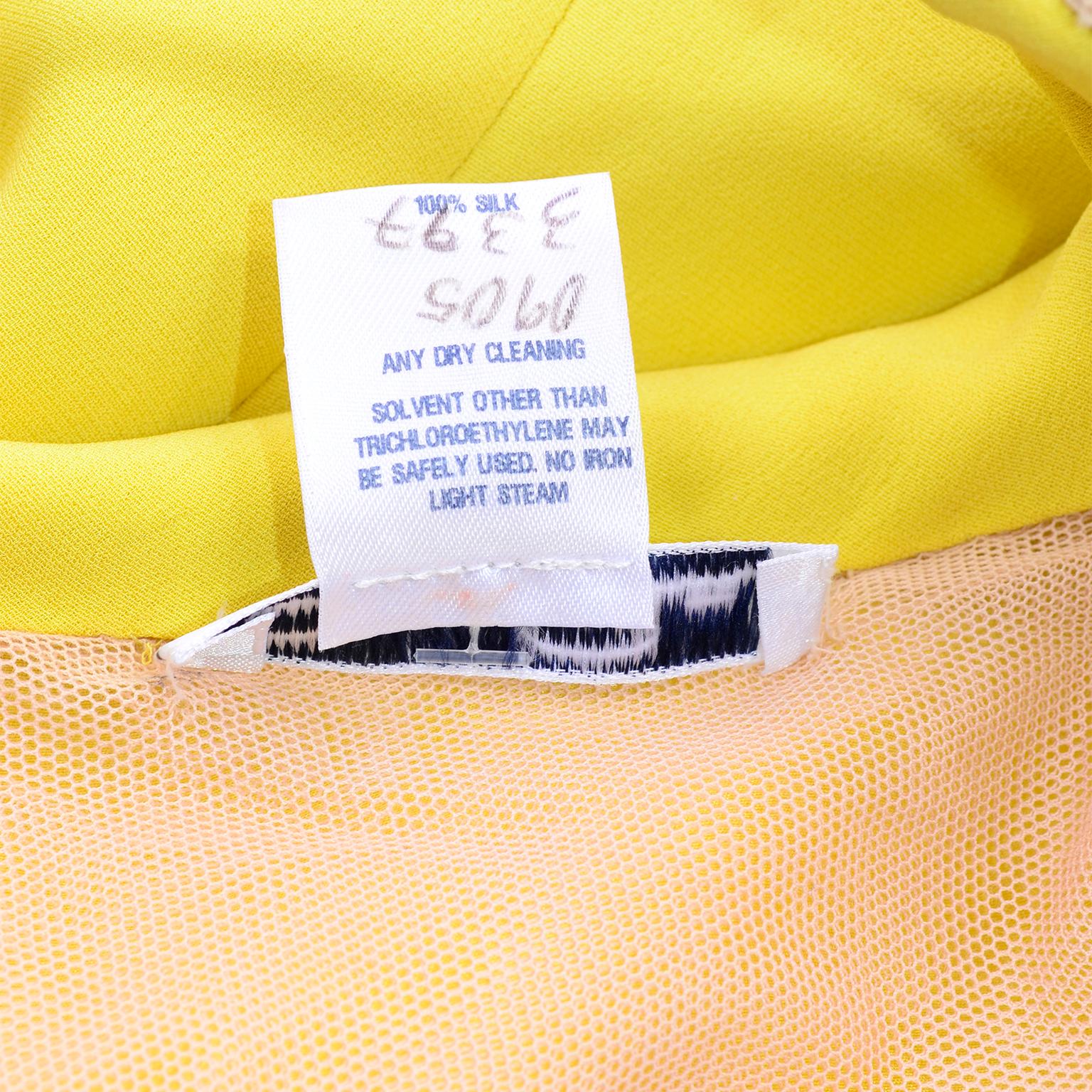 2008 Oscar de la Renta Runway Yellow Silk Full Length Evening Dress For Sale 5