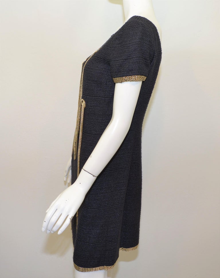 Chanel 2008 Tweed Dress with Chains EU 38 For Sale at 1stDibs