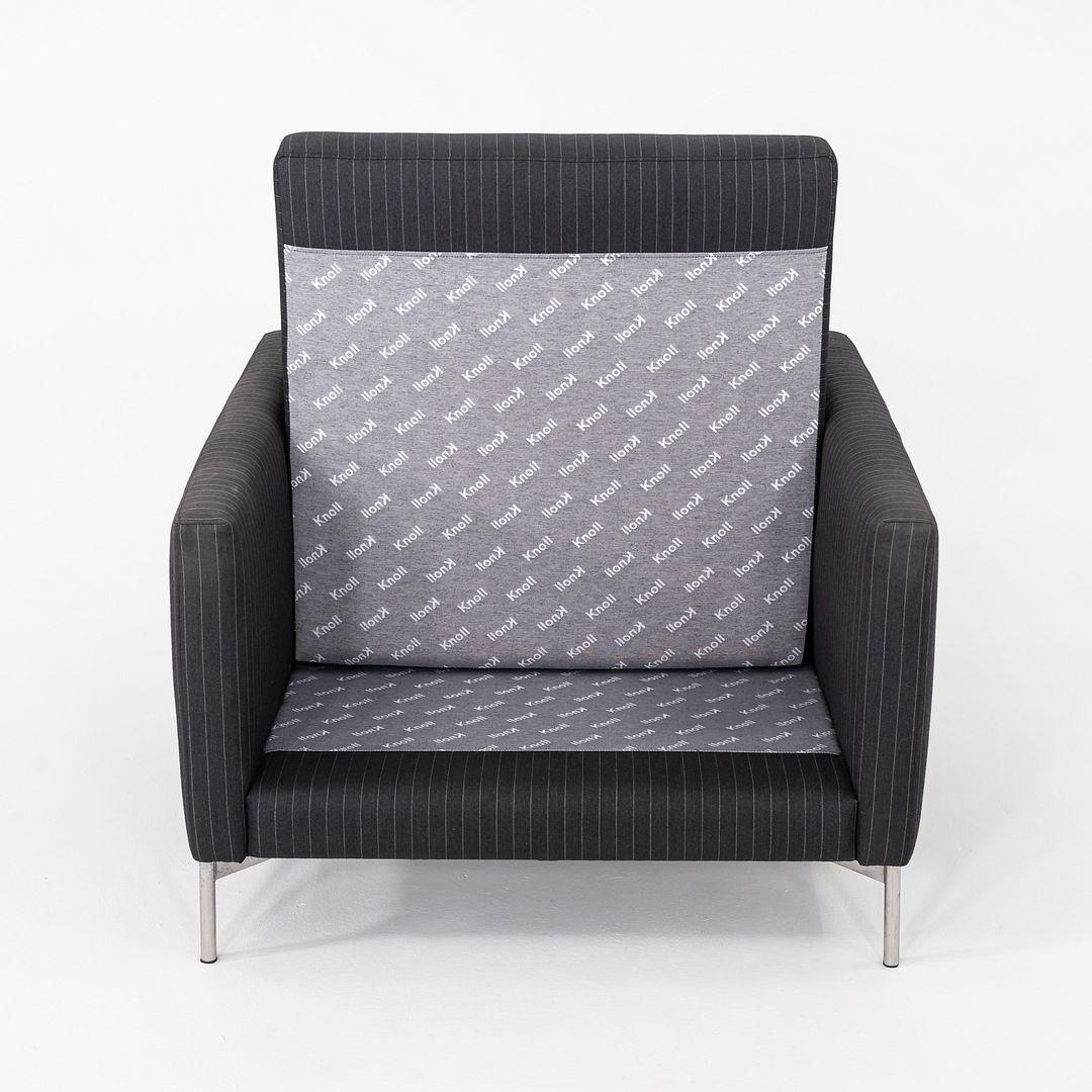 2008 Piero Lissoni for Knoll Chaise longue Divina en tissu à rayures noires en vente 3