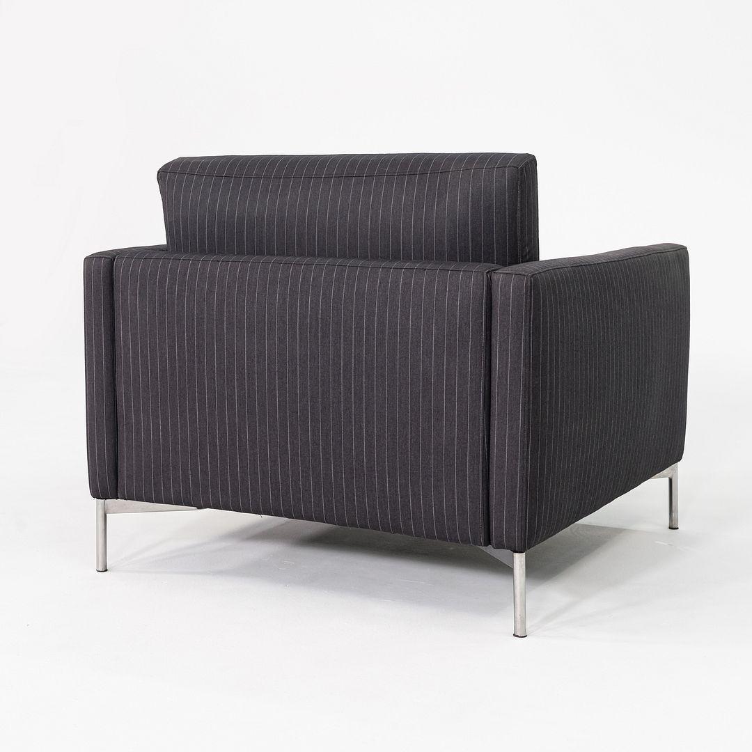 Acier 2008 Piero Lissoni for Knoll Chaise longue Divina en tissu à rayures noires en vente