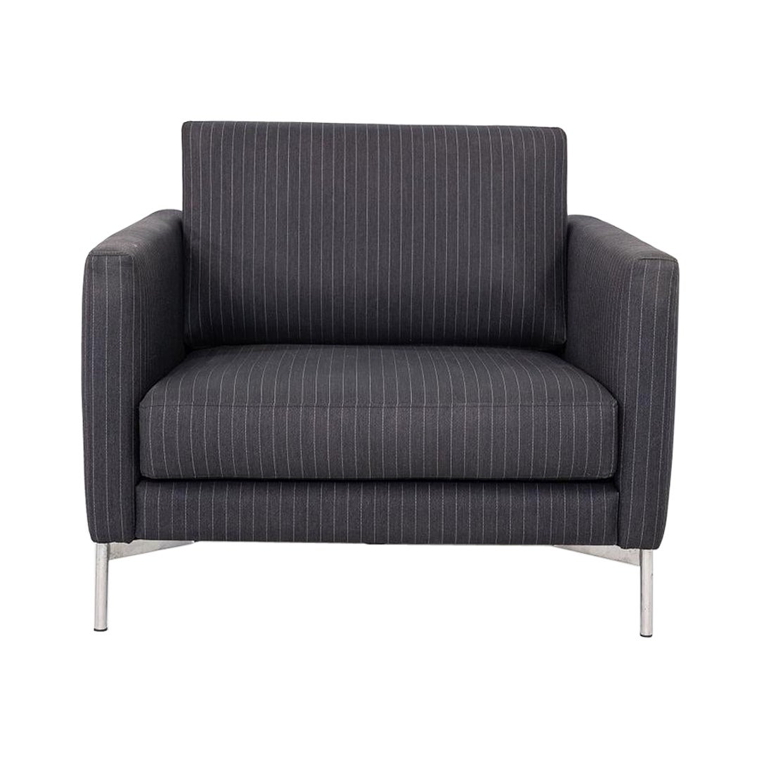 2008 Piero Lissoni for Knoll Chaise longue Divina en tissu à rayures noires en vente