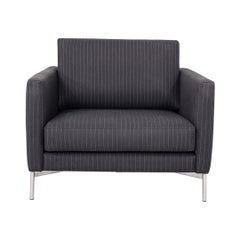 2008 Piero Lissoni per Knoll Divina Lounge Chair in tessuto gessato nero