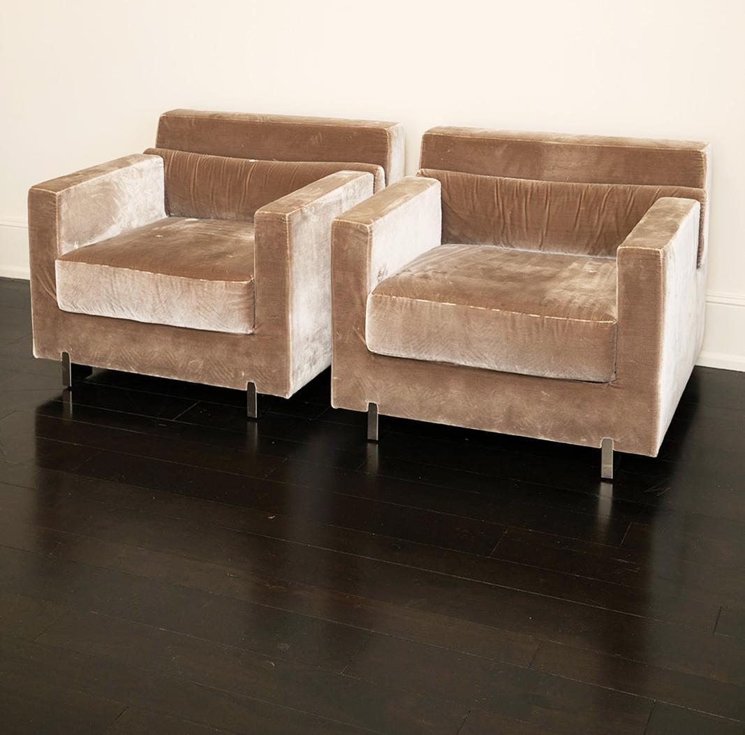 Americano 2008 Ralph Pucci India Mahdavi Poltrone in seta, coppia in vendita