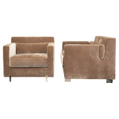 2008 Ralph Pucci India Mahdavi Oliver Armchairs in Silk, Pair