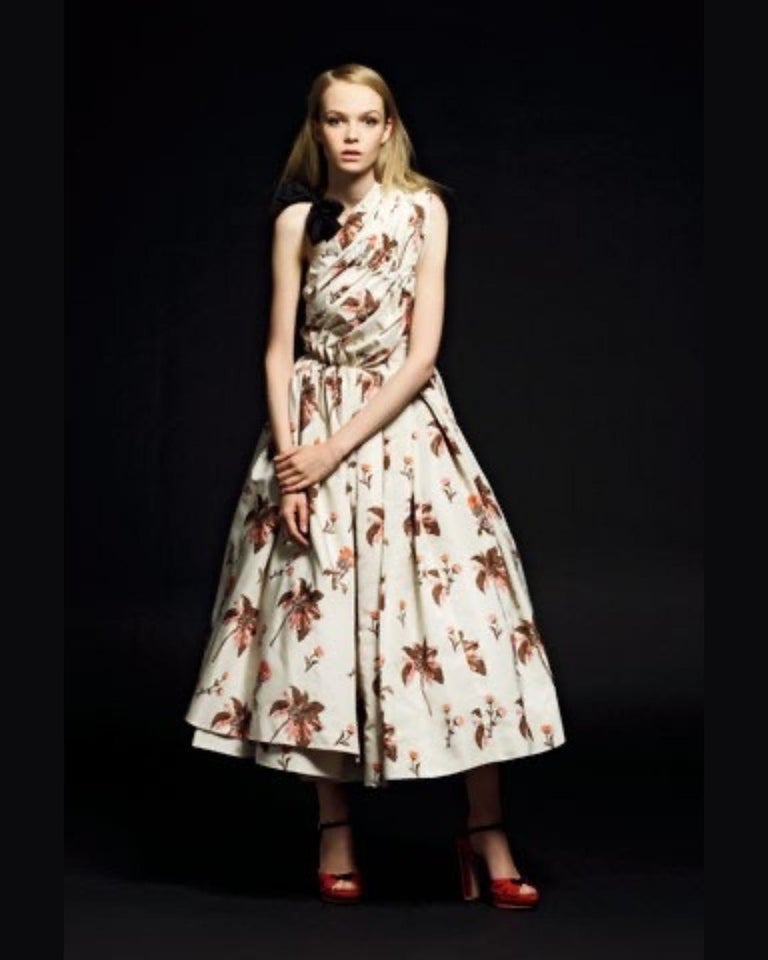 2008 Resort Prada Silk Floral Box Pleat Maxi Dress at 1stDibs