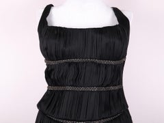 2008 Roberto Cavalli Black Silk Evening Dress